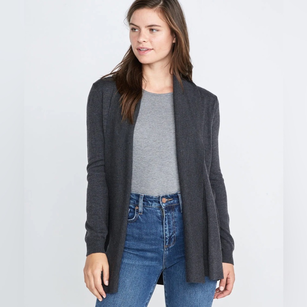 Marine Layer Charcoal Gray Open Cardigan Sweater